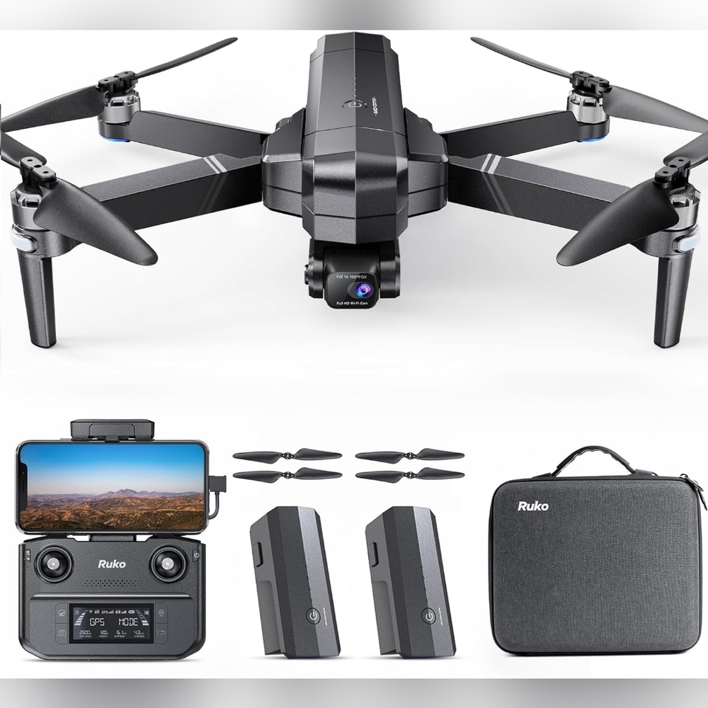 New Ruko F11GIM2 Drone, 4K Camera, 64Mins Flight Time 2 Batts & Case!